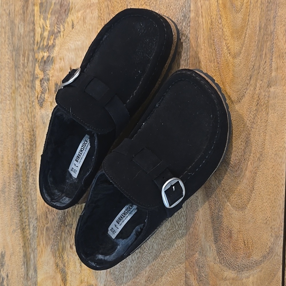 Birkenstock Black Buckley Suede Clog